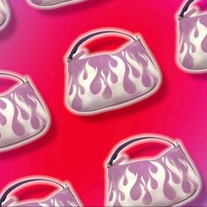 Vintage purple Coach Bag pastel purple with custom abstract art. 1/1